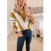 imagePRETTYGARDEN Sweaters for Women 2026 Long Sleeve Striped Knitted V Neck Pullover Jumper Tops Fall Outfits Fashion ClothingStriped Mustard Yellow