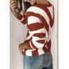 imagePRETTYGARDEN Sweaters for Women 2026 Long Sleeve Striped Knitted V Neck Pullover Jumper Tops Fall Outfits Fashion ClothingStriped Rust Red