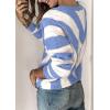 imagePRETTYGARDEN Sweaters for Women 2026 Long Sleeve Striped Knitted V Neck Pullover Jumper Tops Fall Outfits Fashion ClothingStriped Sky Blue