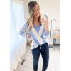 imagePRETTYGARDEN Sweaters for Women 2026 Long Sleeve Striped Knitted V Neck Pullover Jumper Tops Fall Outfits Fashion ClothingStriped Sky Blue
