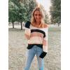 imagePRETTYGARDEN Sweaters for Women 2026 Long Sleeve Striped Knitted V Neck Pullover Jumper Tops Fall Outfits Fashion ClothingWide Striped Pink