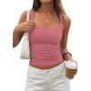 imagePRETTYGARDEN Tank Tops for Women 2026 Summer Sleeveless Square Neck Double Lined Tops Spring Ruched Going Out Y2K Clothes Dusty PinkLarge