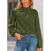 imagePRETTYGARDEN Tops for Women 2026 Spring Long Sleeve Blouses Dressy Casual Embroidered Eyelet Shirts Fall Going Out OutfitsArmy Green