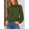 imagePRETTYGARDEN Tops for Women 2026 Spring Long Sleeve Blouses Dressy Casual Embroidered Eyelet Shirts Fall Going Out OutfitsArmy Green