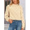 imagePRETTYGARDEN Tops for Women 2026 Spring Long Sleeve Blouses Dressy Casual Embroidered Eyelet Shirts Fall Going Out OutfitsBeige Yellow