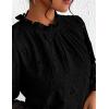 imagePRETTYGARDEN Tops for Women 2026 Spring Long Sleeve Blouses Dressy Casual Embroidered Eyelet Shirts Fall Going Out OutfitsBlack