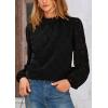imagePRETTYGARDEN Tops for Women 2026 Spring Long Sleeve Blouses Dressy Casual Embroidered Eyelet Shirts Fall Going Out OutfitsBlack