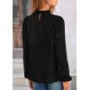 imagePRETTYGARDEN Tops for Women 2026 Spring Long Sleeve Blouses Dressy Casual Embroidered Eyelet Shirts Fall Going Out OutfitsBlack