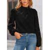 imagePRETTYGARDEN Tops for Women 2026 Spring Long Sleeve Blouses Dressy Casual Embroidered Eyelet Shirts Fall Going Out OutfitsBlack