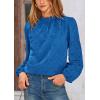 imagePRETTYGARDEN Tops for Women 2026 Spring Long Sleeve Blouses Dressy Casual Embroidered Eyelet Shirts Fall Going Out OutfitsBrilliant Blue