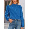 imagePRETTYGARDEN Tops for Women 2026 Spring Long Sleeve Blouses Dressy Casual Embroidered Eyelet Shirts Fall Going Out OutfitsBrilliant Blue
