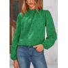 imagePRETTYGARDEN Tops for Women 2026 Spring Long Sleeve Blouses Dressy Casual Embroidered Eyelet Shirts Fall Going Out OutfitsGreen