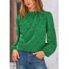imagePRETTYGARDEN Tops for Women 2026 Spring Long Sleeve Blouses Dressy Casual Embroidered Eyelet Shirts Fall Going Out OutfitsGreen