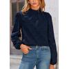 imagePRETTYGARDEN Tops for Women 2026 Spring Long Sleeve Blouses Dressy Casual Embroidered Eyelet Shirts Fall Going Out OutfitsNavy