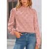 imagePRETTYGARDEN Tops for Women 2026 Spring Long Sleeve Blouses Dressy Casual Embroidered Eyelet Shirts Fall Going Out OutfitsPink