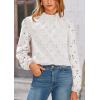 imagePRETTYGARDEN Tops for Women 2026 Spring Long Sleeve Blouses Dressy Casual Embroidered Eyelet Shirts Fall Going Out OutfitsWhite