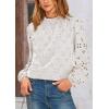 imagePRETTYGARDEN Tops for Women 2026 Spring Long Sleeve Blouses Dressy Casual Embroidered Eyelet Shirts Fall Going Out OutfitsWhite