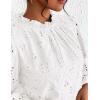 imagePRETTYGARDEN Tops for Women 2026 Spring Long Sleeve Blouses Dressy Casual Embroidered Eyelet Shirts Fall Going Out OutfitsWhite
