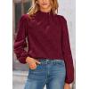 imagePRETTYGARDEN Tops for Women 2026 Spring Long Sleeve Blouses Dressy Casual Embroidered Eyelet Shirts Fall Going Out OutfitsWine Red