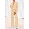 imagePRETTYGARDEN Women 2 Piece Outfits 2026 Spring Sweatsuits Crewneck Sweatshirt Wide Leg Sweatpants Lounge Sets TracksuitApricot