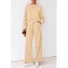 imagePRETTYGARDEN Women 2 Piece Outfits 2026 Spring Sweatsuits Crewneck Sweatshirt Wide Leg Sweatpants Lounge Sets TracksuitApricot