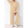 imagePRETTYGARDEN Women 2 Piece Outfits 2026 Spring Sweatsuits Crewneck Sweatshirt Wide Leg Sweatpants Lounge Sets TracksuitApricot