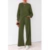 imagePRETTYGARDEN Women 2 Piece Outfits 2026 Spring Sweatsuits Crewneck Sweatshirt Wide Leg Sweatpants Lounge Sets TracksuitArmy Green