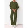 imagePRETTYGARDEN Women 2 Piece Outfits 2026 Spring Sweatsuits Crewneck Sweatshirt Wide Leg Sweatpants Lounge Sets TracksuitArmy Green
