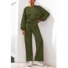 imagePRETTYGARDEN Women 2 Piece Outfits 2026 Spring Sweatsuits Crewneck Sweatshirt Wide Leg Sweatpants Lounge Sets TracksuitArmy Green