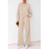 imagePRETTYGARDEN Women 2 Piece Outfits 2026 Spring Sweatsuits Crewneck Sweatshirt Wide Leg Sweatpants Lounge Sets TracksuitBeige