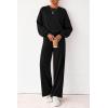 imagePRETTYGARDEN Women 2 Piece Outfits 2026 Spring Sweatsuits Crewneck Sweatshirt Wide Leg Sweatpants Lounge Sets TracksuitBlack