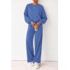 imagePRETTYGARDEN Women 2 Piece Outfits 2026 Spring Sweatsuits Crewneck Sweatshirt Wide Leg Sweatpants Lounge Sets TracksuitBlue