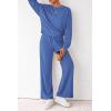 imagePRETTYGARDEN Women 2 Piece Outfits 2026 Spring Sweatsuits Crewneck Sweatshirt Wide Leg Sweatpants Lounge Sets TracksuitBlue