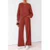 imagePRETTYGARDEN Women 2 Piece Outfits 2026 Spring Sweatsuits Crewneck Sweatshirt Wide Leg Sweatpants Lounge Sets TracksuitBrick Red