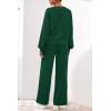imagePRETTYGARDEN Women 2 Piece Outfits 2026 Spring Sweatsuits Crewneck Sweatshirt Wide Leg Sweatpants Lounge Sets TracksuitDark Green