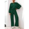 imagePRETTYGARDEN Women 2 Piece Outfits 2026 Spring Sweatsuits Crewneck Sweatshirt Wide Leg Sweatpants Lounge Sets TracksuitDark Green