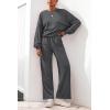 imagePRETTYGARDEN Women 2 Piece Outfits 2026 Spring Sweatsuits Crewneck Sweatshirt Wide Leg Sweatpants Lounge Sets TracksuitDark Grey