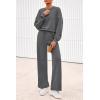 imagePRETTYGARDEN Women 2 Piece Outfits 2026 Spring Sweatsuits Crewneck Sweatshirt Wide Leg Sweatpants Lounge Sets TracksuitDark Grey