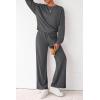 imagePRETTYGARDEN Women 2 Piece Outfits 2026 Spring Sweatsuits Crewneck Sweatshirt Wide Leg Sweatpants Lounge Sets TracksuitDark Grey