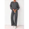imagePRETTYGARDEN Women 2 Piece Outfits 2026 Spring Sweatsuits Crewneck Sweatshirt Wide Leg Sweatpants Lounge Sets TracksuitDark Grey