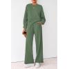 imagePRETTYGARDEN Women 2 Piece Outfits 2026 Spring Sweatsuits Crewneck Sweatshirt Wide Leg Sweatpants Lounge Sets TracksuitGreen