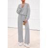 imagePRETTYGARDEN Women 2 Piece Outfits 2026 Spring Sweatsuits Crewneck Sweatshirt Wide Leg Sweatpants Lounge Sets TracksuitGrey