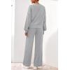 imagePRETTYGARDEN Women 2 Piece Outfits 2026 Spring Sweatsuits Crewneck Sweatshirt Wide Leg Sweatpants Lounge Sets TracksuitGrey