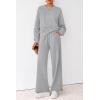 imagePRETTYGARDEN Women 2 Piece Outfits 2026 Spring Sweatsuits Crewneck Sweatshirt Wide Leg Sweatpants Lounge Sets TracksuitGrey