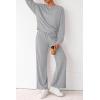 imagePRETTYGARDEN Women 2 Piece Outfits 2026 Spring Sweatsuits Crewneck Sweatshirt Wide Leg Sweatpants Lounge Sets TracksuitGrey