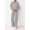 imagePRETTYGARDEN Women 2 Piece Outfits 2026 Spring Sweatsuits Crewneck Sweatshirt Wide Leg Sweatpants Lounge Sets TracksuitGrey