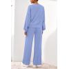 imagePRETTYGARDEN Women 2 Piece Outfits 2026 Spring Sweatsuits Crewneck Sweatshirt Wide Leg Sweatpants Lounge Sets TracksuitLight Blue