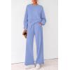 imagePRETTYGARDEN Women 2 Piece Outfits 2026 Spring Sweatsuits Crewneck Sweatshirt Wide Leg Sweatpants Lounge Sets TracksuitLight Blue
