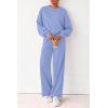 imagePRETTYGARDEN Women 2 Piece Outfits 2026 Spring Sweatsuits Crewneck Sweatshirt Wide Leg Sweatpants Lounge Sets TracksuitLight Blue