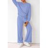 imagePRETTYGARDEN Women 2 Piece Outfits 2026 Spring Sweatsuits Crewneck Sweatshirt Wide Leg Sweatpants Lounge Sets TracksuitLight Blue